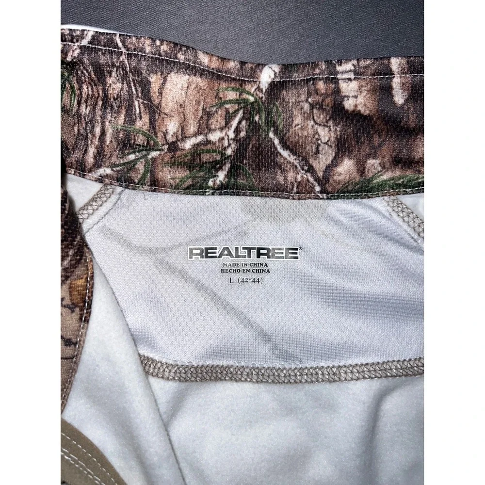 Realtree APC Mens Quarter Zip Camo Performance Pullover White Snow Camouflage L